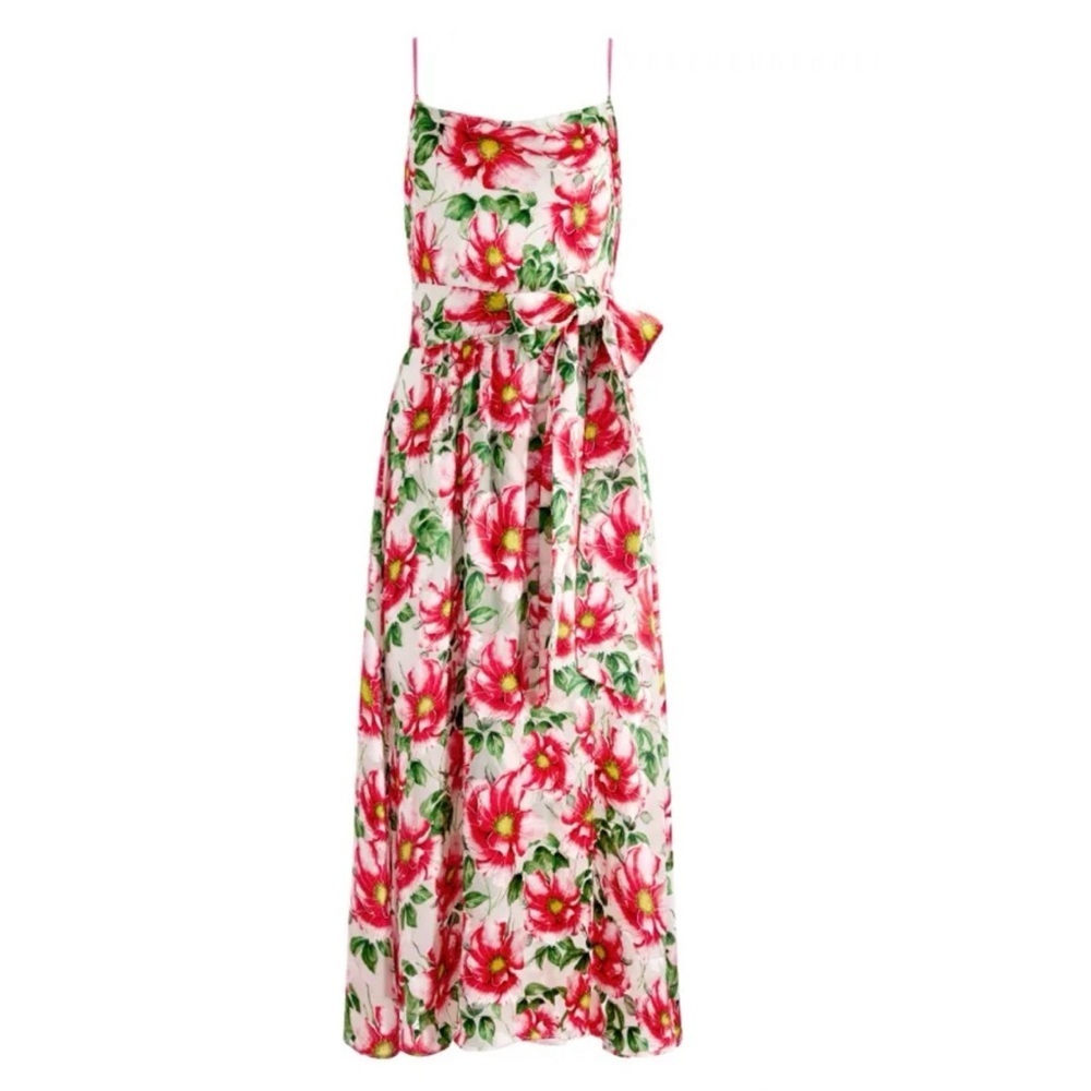 Alice + Olivia Silk Blend Samantha Cowl-Neck Floral Midi Dress 4 Small - Picture 7 of 8